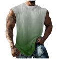 thumbnail image 2 of Hot6sl Économies d'Été Liquidation Débardeur Col Rond, Hommes Mode Décontractée Impression Chandail Col Rond Sport Débardeur Sans Manches, Hommes Blouse Polyester/Vert, P, 2 of 6