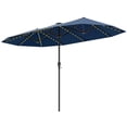 thumbnail image 2 of Costway 13 FT Large Patio Umbrella with LED Solar Lights Crank Handle 12 Heavy-Duty Ribs Navy, 2 of 10