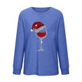 thumbnail image 5 of jsaierl Chandails de Noël pour Femmes Col Rond Manches Longues Chemises Graphiques en Verre de Noël Hauts Graphiques Hippie Blouse Graphique Tee Chandail de Noël, 5 of 5