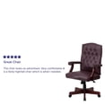 thumbnail image 2 of Martha Washington Burgundy Leather Executive Swivel Chair with Arms, 2 of 9