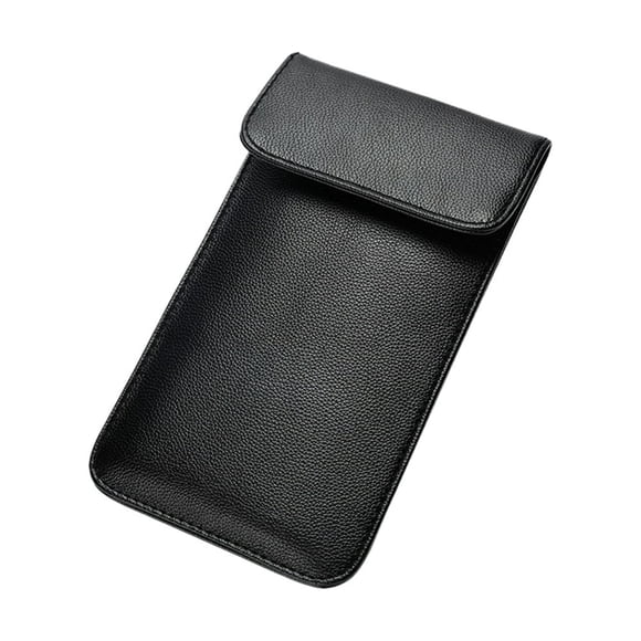 Silent Pocket Faraday Bag Smartphone Sleeve - Leather or Waterproof Nylon - Signal Blocking Device Shielding for Most Phones for Travel Privacy Anti-Hacking