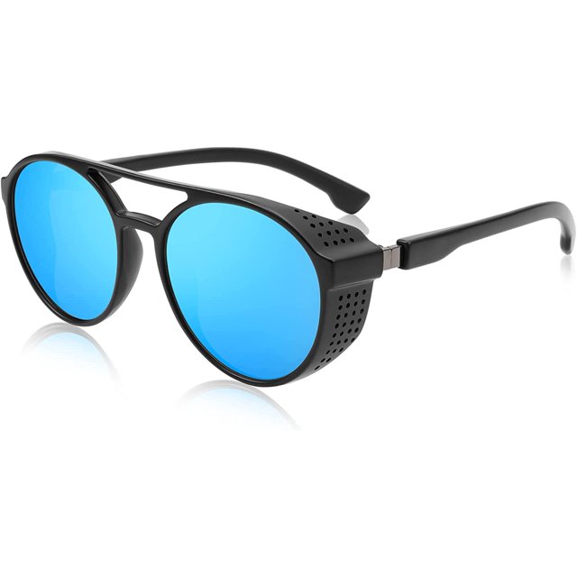 FEISEDY Lunettes de Soleil Steampunk Classiques pour Hommes Femmes Rétro Rondes Gothiques Lunettes Protection UV400 B2957