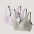 thumbnail image 2 of Amzcrzy 3PC Womens Bras Comfortable Supportive Lift Push up Bra Trendy Solid Color Ribbed Seamless T Shirt Bra L, 2 of 9
