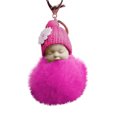 thumbnail image 2 of Cute PomPom Sleeping Key Chains Keyrings Bags Charm Pendant, 2 of 4