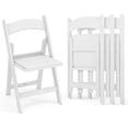 thumbnail image 1 of Costway 4 Pack Resin Folding Chairs with Padded Seat All-Weather Resin Frame Patio, 1 of 9