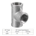 thumbnail image 4 of Unique Bargains 1/2 NPT Female Thread Tee Pipe Fitting Hose Adapter 304 Stainless Steel, 4 of 5