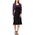 thumbnail image 2 of INSPIRE CHIC Boléro Court Ouvert en Dentelle Florale Transparente pour Femme TP Violet, 2 of 7