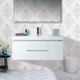 thumbnail image 1 of Vanity Art 48 Inches LED Single Sink Wall Mounted Bathroom Vanity Set 2 Drawers 4 Shelves Storage Cabinet White Engineered Top Undermount Rectangle Sink, 1 of 7