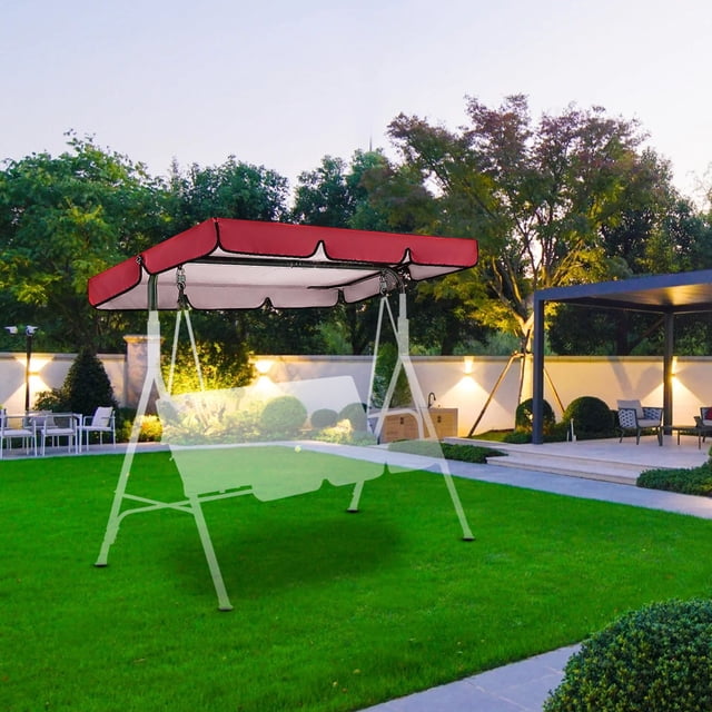 mtvxesu 190T Polyester Swing Top Replacement Cover, 142X120X18Cm, Outdoor Patio Seat Protection, Uv Resistant, Easy Installation, 1Pc