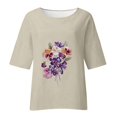 thumbnail image 4 of Blouses pour Femmes, Mode Décontractée Alzheimer Manches 3/4 Imprimé Coton Ample, 4 of 4
