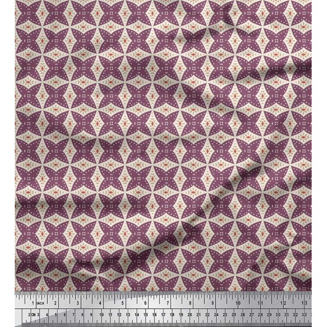 Soimoi Georgette Viscose Fabric Dot & Floral Small Printed Fabric 1 Yard 42 Inch Wide