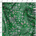 thumbnail image 3 of Soimoi Green polyester Crepe Fabric Leopard Animal Skin Printed Fabric 1 Yard 52 Inch Wide, 3 of 6
