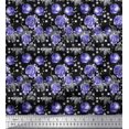 thumbnail image 1 of Soimoi Moss Georgette Fabric Square,Leaves & Rose Floral Printed Fabric 1 Yard 42 Inch Wide, 1 of 1