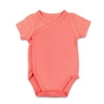 thumbnail image 1 of MIASHUI Baby Short Sleeve Side Snap Bodysuit Unisex Solid Color Soft Clothes,Orange,6-9 Months, 1 of 2