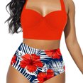 thumbnail image 2 of EYIIYE Femmes Bikini Imprimé Fleur Ensemble Taille Haute Maillots de Bain, 2 of 6