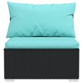 thumbnail image 2 of vidaXL 8 Piece Patio Lounge Set with Cushions Poly Rattan Black, 2 of 5