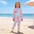 thumbnail image 2 of JTieacloth Girls Swimwear Two Piece Rash Guard UPF 50+ Sun Bathing With Swim Shorts,Sizes 5-6 Years, 2 of 4