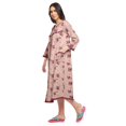 thumbnail image 2 of Moomaya Robe de Nuit Imprimée Longueur Genou en Coton avec Bordure en Dentelle Manches 3/4 pour Femmes, 2 of 5