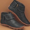 thumbnail image 4 of LSLJS Bottes à Bride, Semelle Plate, Fermeture Éclair Latérale, Tige Basse, Cuir, Fermeture Éclair, Courtes pour Femmes, Bottines à Talons Bas pour Femmes, 4 of 4