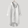 thumbnail image 3 of Women‘s Casual Linen Blouses Tops Long Sleeve Button Down Shirts, 3 of 6