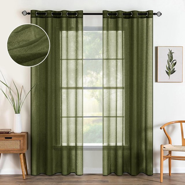 Panneaux en Terre Cuite Semi-Transparents pour Fenêtre, Rideaux Bohèmes à Oeillets, Voilages/traitements en Lin Texturé pour Chambre et Salon, Rouille Rétro Automne, Décor Moderne (X es)