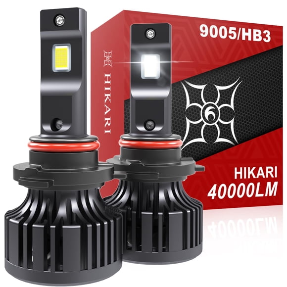 HIKARI WINGS 2026 40000LM 9005 HB3 LED Bulbs, 45W Upgraded Core Chips, High Lumens LED Kit, 6000k Cool White, IP68 Waterproof, Halogen Upgrade Replacement, 9145 9140 H10 Foglight