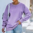 thumbnail image 1 of Meichang Sweatshirts à Col Rond pour Femmes Manches Longues Pull Sans Capuche Couleur Unie Confortable pour l'Automne Coupe Ample, 1 of 4