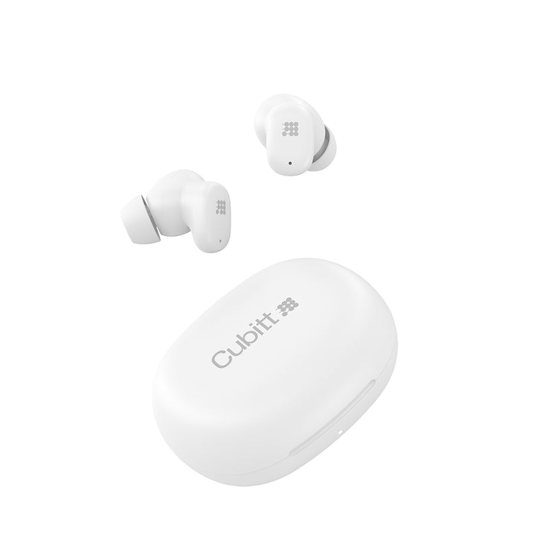Cubitt Power Earbuds with Bluetooth 6.0, 55ms Low Latency, 5H Playback, 500mAh Case, Transparency Mode, USB-C Fast Charging, Touch Controls & Voice Assistant