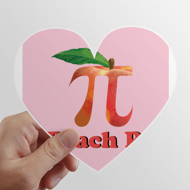 Autocollant en Vinyle Pi Peach Heart Mathématique pour Bouteille de Vélo