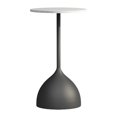 thumbnail image 1 of DOLITY Petite Table d'Appoint Ronde Ornement Table Basse pour Balcon Intérieur Salon Marbre Noir Blanc, 1 of 9