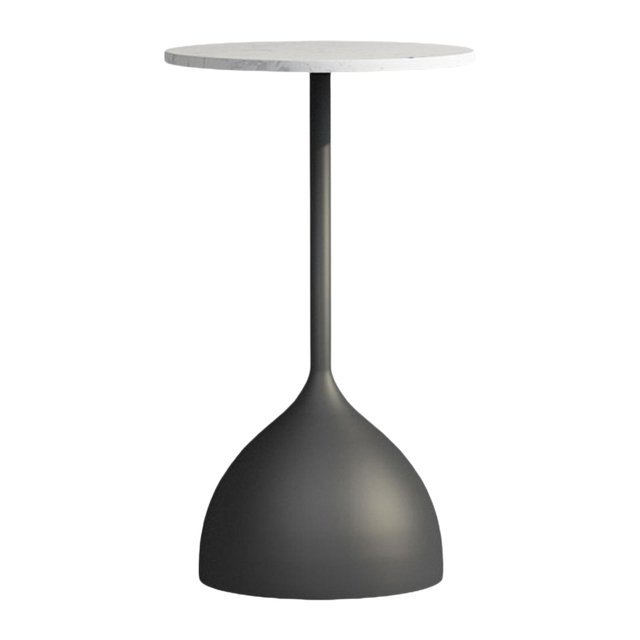 DOLITY Petite Table d'Appoint Ronde Ornement Table Basse pour Balcon Intérieur Salon Marbre Noir Blanc