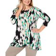 thumbnail image 3 of Alfani Womens Swing Pullover Blouse, Multicoloured, Plus Size, 2X, 3 of 3