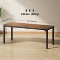 thumbnail image 3 of HOMCOM 79" Computer Desk, Study Desk with Metal Legs, Rustic Brown, 3 of 10