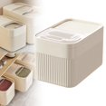 thumbnail image 2 of Airtight Pet Food Storage Containers, Food Grade Plastic Container Bin, Up to 20 lbs, For Dog Cat and Other Pet Food Storage Box with Measuring Cup (Beige, 22.05 Pounds) 12.2x8.27x8.78", 2 of 7