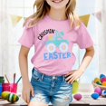 thumbnail image 2 of PMVFHDE Tenue de Pâques Fille T-Shirt Graphique de Pâques / Imprimé Lapin et Oeuf Manches Courtes Col Ras du Cou / T-Shirt de Fête en Coton Doux pour Tout-Petit / Tenue Décontractée Printemps Été Rose, 3-4 Ans, 2 of 4