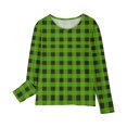 thumbnail image 4 of RXIRUCGD Chemises à Manches Longues pour Filles, Col Rond Mignon, Blouses Décontractées Élégantes, Vert, Taille : 7 Ans, 4 of 6