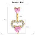 thumbnail image 3 of MesaSe 14G Belly Button Ring Heart Navel Rings Hypoallergenic Belly Button Piercing Pink, 3 of 7