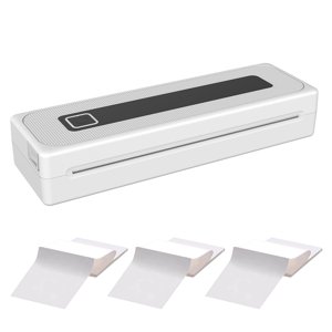 Portable A4 Printer with 300 Sheets of Paper (3 Packs) - Compact Design, 200DPI Resolution, Bluetooth Connectivity, 2000mAh Battery, Ideal for On-the-Go Printing