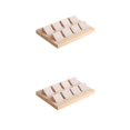 thumbnail image 2 of kurtrusly Wood Earring Card Holder w/ Tray Jewelry Display for Accessory 8 Pair Cream 2Set, 2 of 6