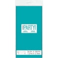 thumbnail image 3 of Unique Industries Teal Solid Rectangular Plastic Tablecloths, 54" x 108", 3 of 3