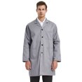 thumbnail image 3 of TOPTIE Unisex Scrubs Lab Coat Professional Doctor Uniform Workwear Long Sleeve Shop Coat-Gray-M, 3 of 8