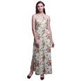 thumbnail image 1 of Bimba Robe Maxi à Imprimé Floral pour Femmes, Col Rond, Taille à Cordon, avec Fentes Latérales, Tenue d'Été - Très Petit, 1 of 6