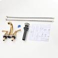 thumbnail image 4 of 4 inch Centerset Bathroom Faucet with Drain Assembly Brushed Gold, 4 of 4