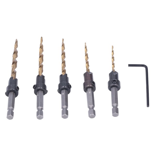 Forets de contre-Plaqué, Hss + C45 Ensemble de Forets de Fraise en Acier 5pcs / Set pour Contreplaqué