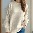 thumbnail image 3 of Besolor Sweaters for Women Fall Long Sleeve Casual Loose Knitted Solid Color Basic Pullover Sweater Tops, 3 of 3