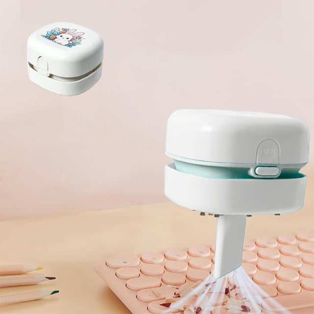 PRETXORVE Desk Vacuum, Mini Desktop Vacuum with USB Charging Crumb Vacuum Saving, Portable Desktop Sweeper Handheld Cleaning for Keyboard