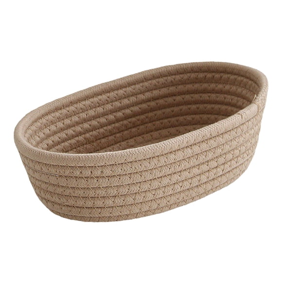 Home Textile Storage Small Woven for Tiny —Oval Mini Rope Hampers Lightweight Decorative Organizers