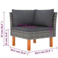thumbnail image 4 of vidaXL 9 Piece Garden Lounge Set with Cushions Poly Rattan Grey, 4 of 4