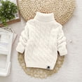 thumbnail image 4 of Birdeem Chandail Tricoté d'Hiver pour Enfants, Couleur Unie, Col Montant, Col Rabattable, Haut à la Mode, Hauts pour Enfants, 4 of 6