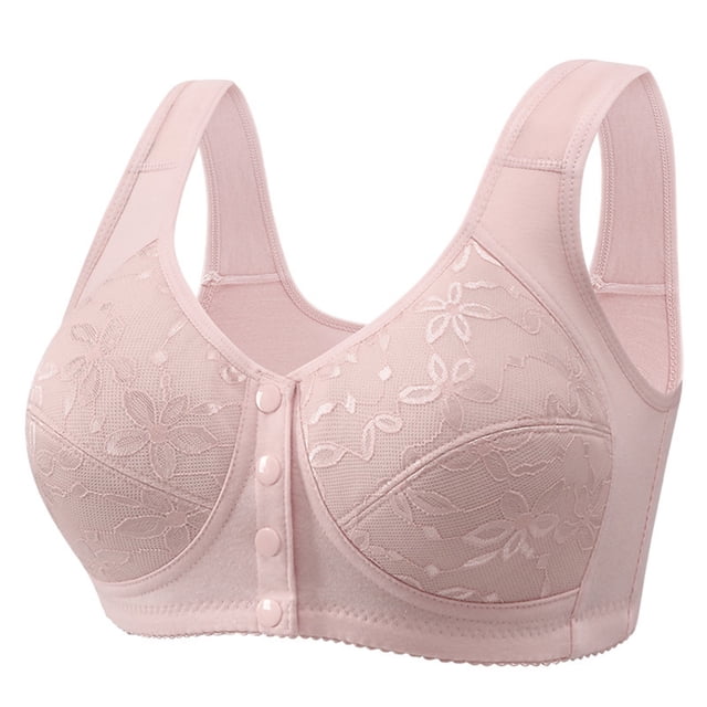 Yuzhih Seamless Front Closure Bras for Women with Soft Support Full Coverage Everyday Bra Non-padded Wireless Bralette